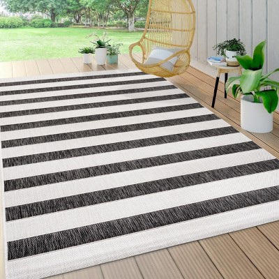 JONATHAN Y Aveiro Wide Stripe Indoor/Outdoor Area Rug