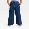 Toddler Girls' Pleated Denim Pants - Cat & Jack™ Dark Wash - 2 of 3