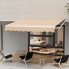 Tangkula Retractable Awning W/ Aluminum Frame Sun/Water Protection W/ PA Coating Manual Control Hand Crank Angle Adjustable Design Beige/Coffee - 2 of 4