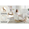 Oversized Teddy Velvet Accent Rocking Chair with Pillow and Vertical Stitching for Living Room - 4 of 4