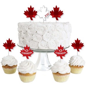 Big Dot of Happiness Canada Day - Dessert Cupcake Toppers - Canadian Party Clear Treat Picks - Set of 24 - 1 of 4