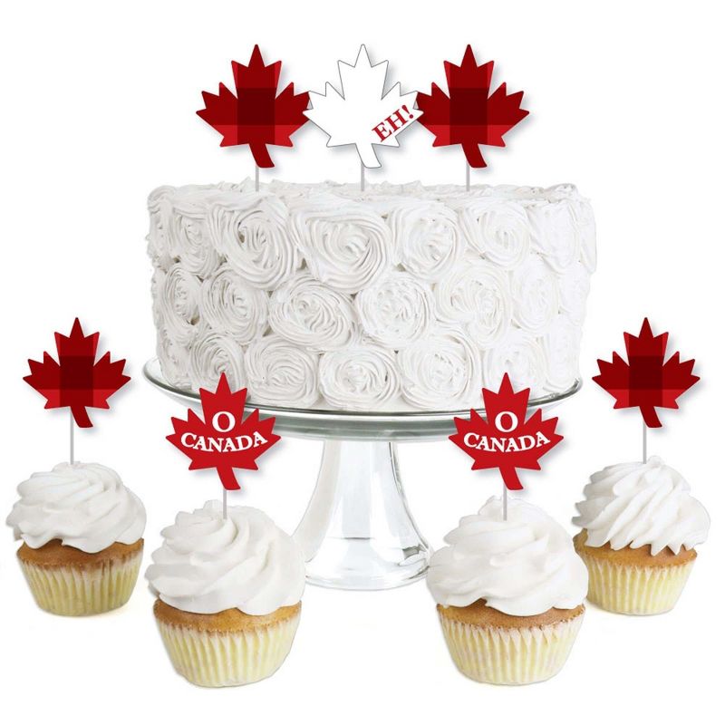 Big Dot of Happiness Canada Day - Dessert Cupcake Toppers - Canadian Party Clear Treat Picks - Set of 24, 1 of 8
