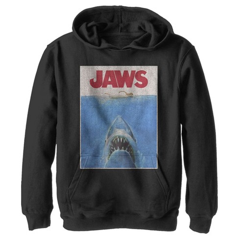 Boy's Jaws Retro Distressed Poster Pull Over Hoodie : Target