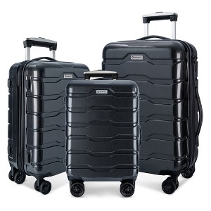 Luggage Sets of 3 Pieces, Hard Shell Suitcase with TSA Lock and 360° Spinner Wheels for Travel (20"/24"/28") - 1 of 4