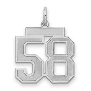 Black Bow Jewelry Sterling Silver, Jersey Collection, Medium Number 58 Pendant - 1 of 3