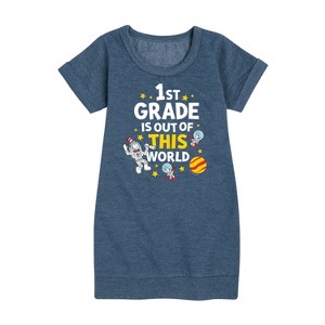 - Dr. Seuss - First Grade Out Of This World Graphic Short Sleeve Fleece Dress - 1 of 4