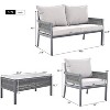 Maggift Patio Seating Sets, Sophisticated Seating Set, Add Elegance Outdoor Space, Perfect for Leisurely Garden Retreats, Gray, 48"*27.8"*30.1" - 4 of 4