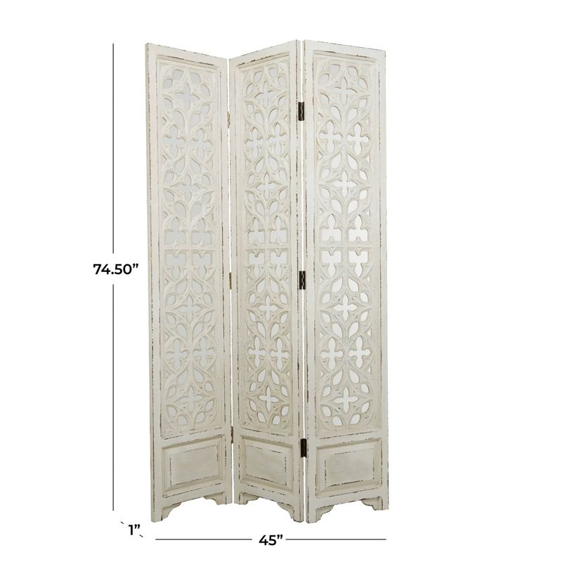 Country Cottage Wood Room Divider Screen White - Olivia &#38; May, 6 of 8