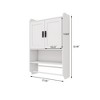 GlasFlength Decorative Storage Cabinet Bathroom Medicine Cabinet with Towel Bar, for Bathroom and Washroom, White, 21.65"*7.48"*32.48" - 3 of 4