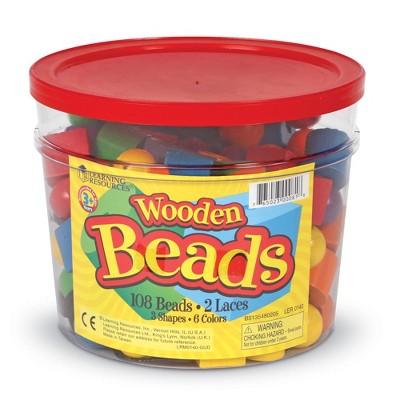 Learning Resources Beads, Six Colors, 108 Pieces, Ages 5 and up