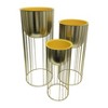 Sagebrook Home 3pc Raised Planters Metal Indoor Outdoor Planter Pots with Stands Gold/Yellow: Iron, Shatterproof, No Drainage Hole - image 2 of 4