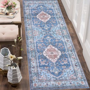 Vintage Boho Rug - Ultra-Soft Low Pile, Washable, Non Slip, Stain Resistant, Printed Carpet for Living Room Bedrooms Playroom Office Kitchen - 1 of 4