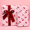 Big Dot of Happiness Cherries Wrapping Paper, Sweet Red Cherry and Pink Bow Gift Wrap for Girls Birthday, 24 in x 7 feet, 1 Roll - 2 of 4