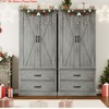 Dining Room Farmhouse Kitchen Pantry Cabinet,Wood Kitchen Cabinet w/ Barn Door,Drawers and Adjustable Shelf,Versatile Storage - 4 of 4