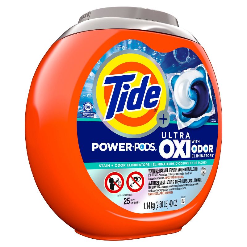 Tide Ultra Oxi Power Pods with Odor Eliminators for Visible and Invisible Dirt Laundry Detergent Pacs, 5 of 12