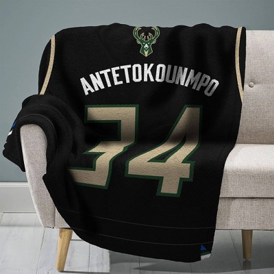 NBA Milwaukee Bucks Giannis Antetokounmpo 60" X 80" Raschel Plush Super Soft Jersey Throw Blanket