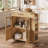 Mobile Kitchen Island Cart, with 360° Rolling Wheels, Drawers, Spice Rack, Handle, Versatile Storage and Serving Cabinet for Kitchen Dining Room - 2 of 4