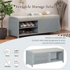 YOOCOZZ Distressed Shutter Shoe Bench with Storage - 3 of 4
