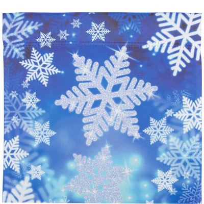 Blue and White Snowflakes Merry Christmas Garden Flag