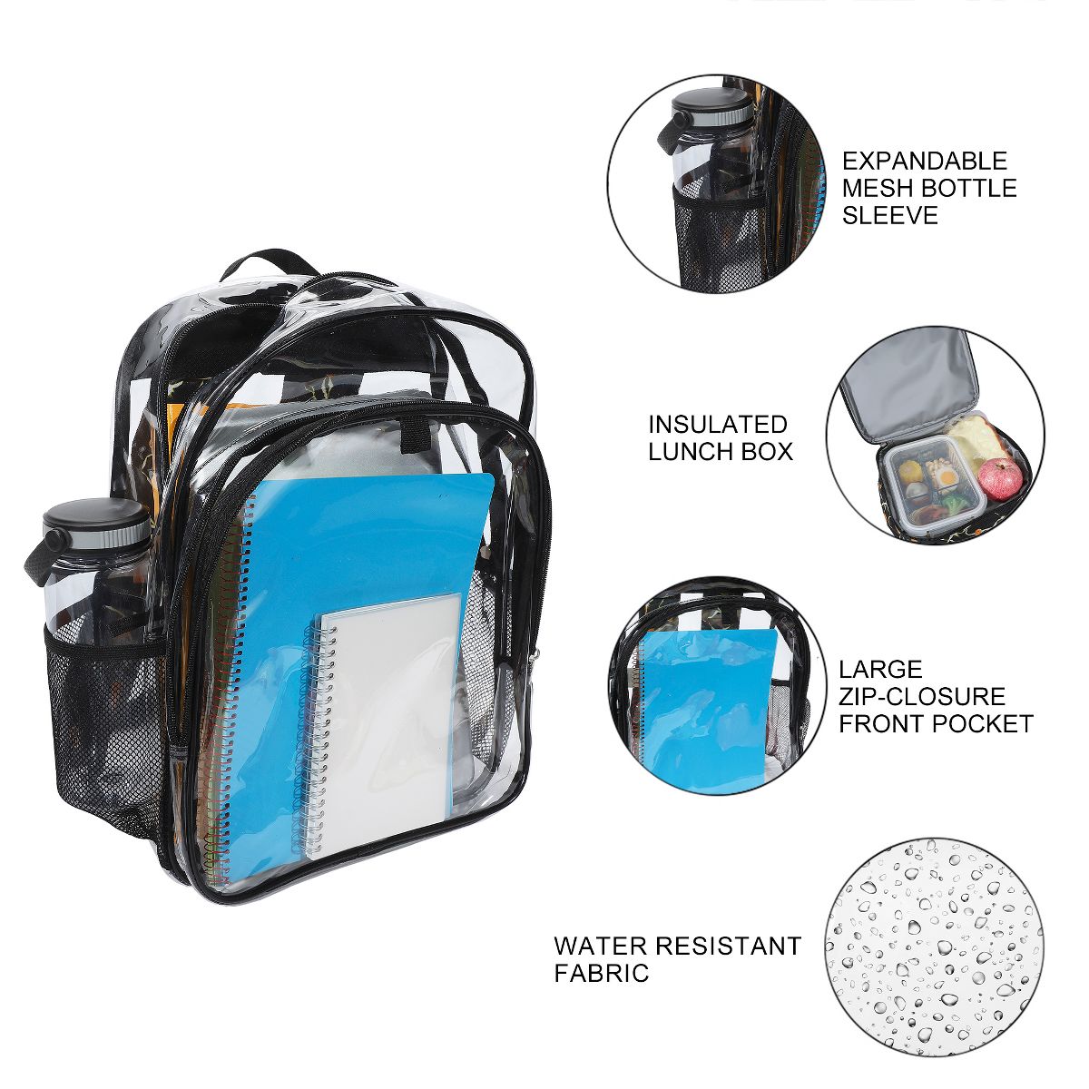 Dragon Ball Z Goku 2-Piece 16" Kids Clear Backpack & Lunch Box Set For School And Travel - thumbnail 3