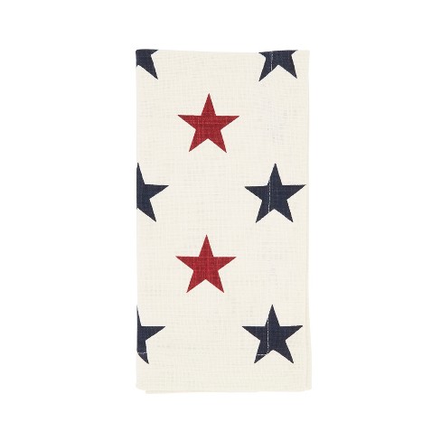 Saro Lifestyle Americana Stars Napkin (Set of 4), Red, 20"x20" - image 1 of 4