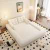 KTMBDW Folding Sofa Bed, Convertible Sleeper Chair with Pilow, 3 in 1 Teddy Loveseat Sofa Human Dog Bed Floor Couch for Living Room Bedroom - 3 of 4