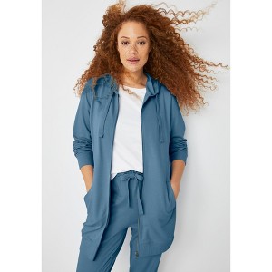 ellos French Terry Long Zip Front Hoodie - 1 of 4