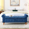 NicBex Linen Storage Ottoman Bench,Upholstered Storage Ottoman with Tufted Buttons and Rolled Arms,Modern Storage Bench for Living Room,Bedroom - 2 of 4