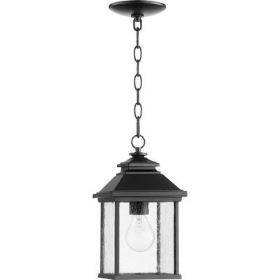 Quorum Lighting Pearson Glass Noir Pendant - 1 Light, 7W x 13H, Chain Hanging, Damp Rated