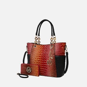 MKF Collection Bonita Crocodile Embossed Tote handbag with Wallet by Mia K - 1 of 4