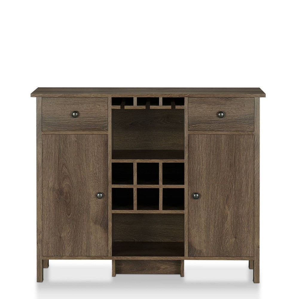 Photos - Display Cabinet / Bookcase 24/7 Shop At Home Ridsley Multi Storage Buffet Walnut