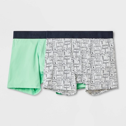 Pair of Thieves Men's Hustle Stand Up Boxer Briefs 2pk - Gray/Green L