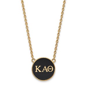 Black Bow Jewelry 14k Yellow Gold Plated Sterling Silver Kappa Alpha Theta Greek Life Necklace 18 Inch - 1 of 4