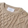 Stellou & Friends 100% Cotton Unisex Cable Knit Sweater for Babies and Children Ages 0-6 Years - Beige / 9-12 Months - 2 of 3