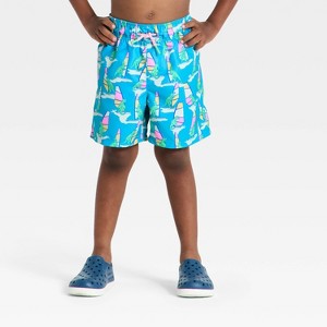 Toddler Boys' Parasailing Dino Swim Shorts - Cat & Jack™ Blue : Target