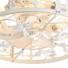 Airsurfer 20" Flush Mount Ceiling Fan with LED Light, Distressed White & Gold with Brushed White Blades, 7-Blade, Remote Included - 3 of 4