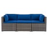Parksville 3pc Patio Sectional Set - Gray - CorLiving: UV-Resistant Wicker, 330lb Capacity, Weather-Resistant - 3 of 4