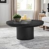 35" Modern Solid Wood Round End Table,Coffee Table With Oak Wood Veneer Tabletop,Small Space Side Table For Living Room Office-Coolbibila - 2 of 4