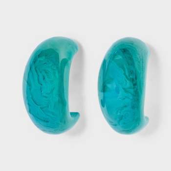 Marbleized Hoop Earrings - Universal Thread™ Blue