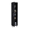 Munora 70" Tall Storage Cabinet - Broom Closet with 4 Shelves & Broom Hangers - Slim Black Organizer for Garage/Laundry Room - 3 of 4