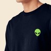 Dalix Alien Embroidered Cotton Classic Fit Long Sleeve Crewneck Tee Shirt Mens - 4 of 4