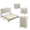GDFStudio Jessie 4 Piece Fluted Wood Bedroom Furniture Set - 2 of 4