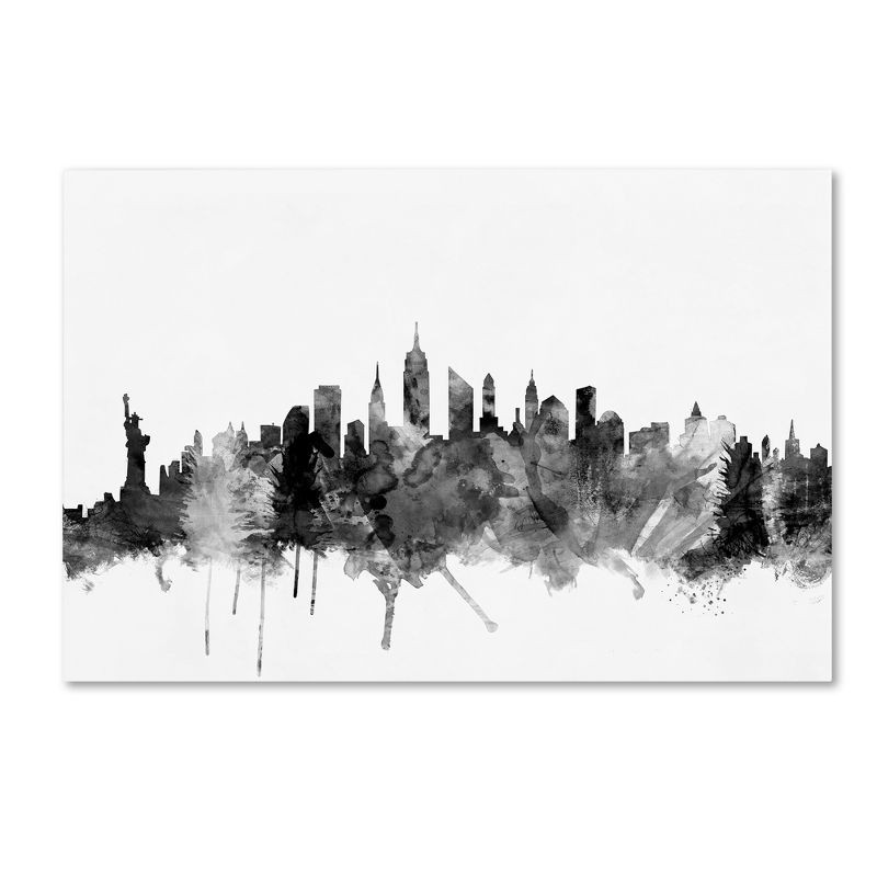 Trademark Fine Art -Michael Tompsett 'New York City Skyline B&W' Canvas Art, 2 of 4