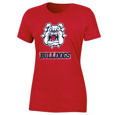 NCAA Fresno State Bulldogs Women's Shorts Sleeve Crew Neck Chalk T-Shirt