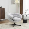Lyngins Swivel Accent Chair with Metal Base,Upholstered Swivel Living Room Chair with Curved Backrest,Chenille Reading Chair for Bedroom - 2 of 4