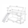 Grungis Twin over Twin House Loft Bed with Ladder and Slide,Bunk Bed with Guardrail,Modern Loft and Bunk Bed for Bedroom - 3 of 4