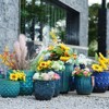 VisioGear 3PCS Ceramic Flowerpot, Modern Planter for Patio, Garden, Windowsill, Blue, 14.18"*14.18"*11.42" - 2 of 4