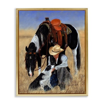 Stupell Industries Cowboy with Dog & Horse, 17" x 21"