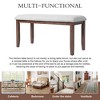 Airsurfer 38" Upholstered Bench, Beige Linen Padded Seat with Solid Wood Legs, Entryway or End-of-Bed Bench for Bedroom, Living Room, or Dining Room - 3 of 4