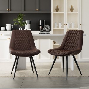 PAGED Modern Dining Chairs Set of 2, Ergonomic Living Room Chairs, Comfortable Kitchen Chairs with Metal Legs for Kitchen - 1 of 4